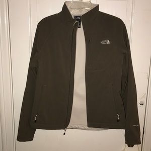 Tan/Beige North Face soft shell jacket
